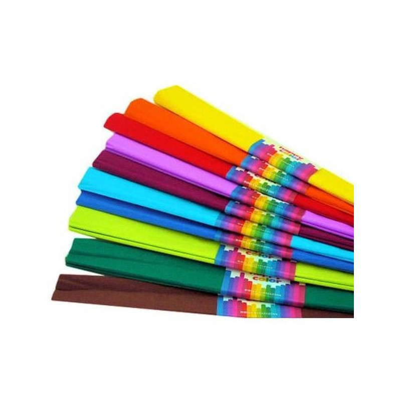 BIBUŁA DEKORACYJNA MIX KOLOR 10SZT 25MMX200