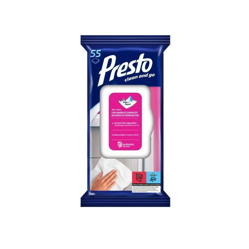 C CHUSTECZKI NAWILŻANE PRESTO DO MEBLI 55 SZT