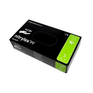 C RĘKAWICE NITRYLOWE 100 S CZARNE