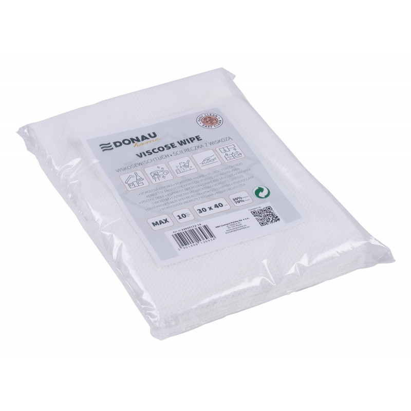 C ŚCIERKA DONAU Z WISKOZĄ 70% 30X40CM 10SZT BIAŁA