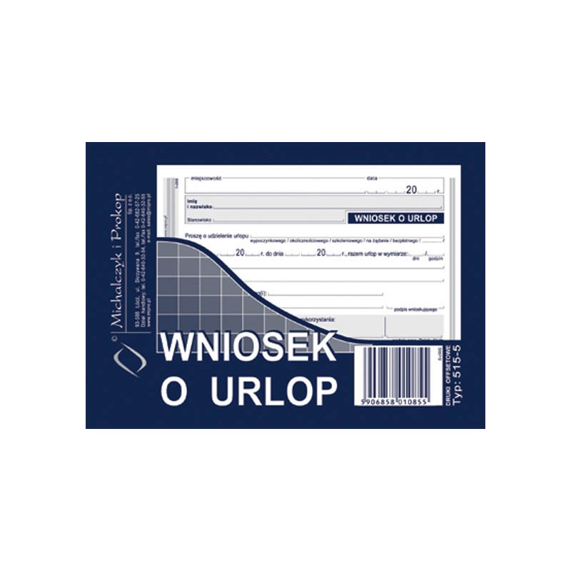 DRUK WNIOSEK O URLOP A6 515-5 M&P