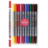 FLAMASTRY FIBRACOLOR 10 KOLORÓW DWUSTRONNE