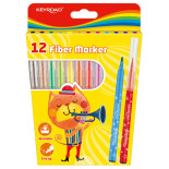 FLAMASTRY KEYROAD 12 KOLORÓW FIBER MARKER