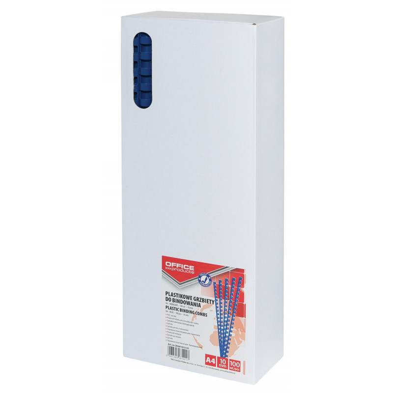 Grzbiety do bindowania A4 10mm niebieskie 100 szt.