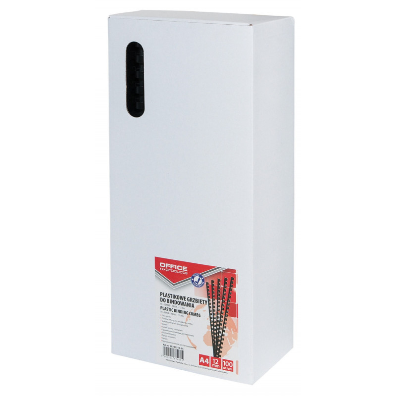Grzbiety do bindowania A4 12mm czarne 100 szt.