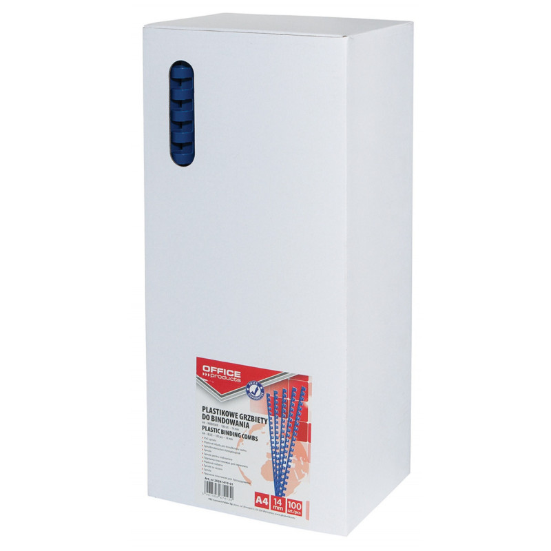 Grzbiety do bindowania A4 14mm niebieskie 100 szt