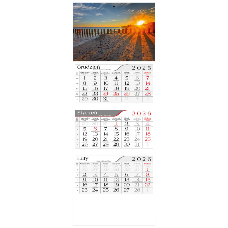 KALENDARZ CRUX TRÓJDZIELNY ZACHÓD NAD BAŁTYKIEM