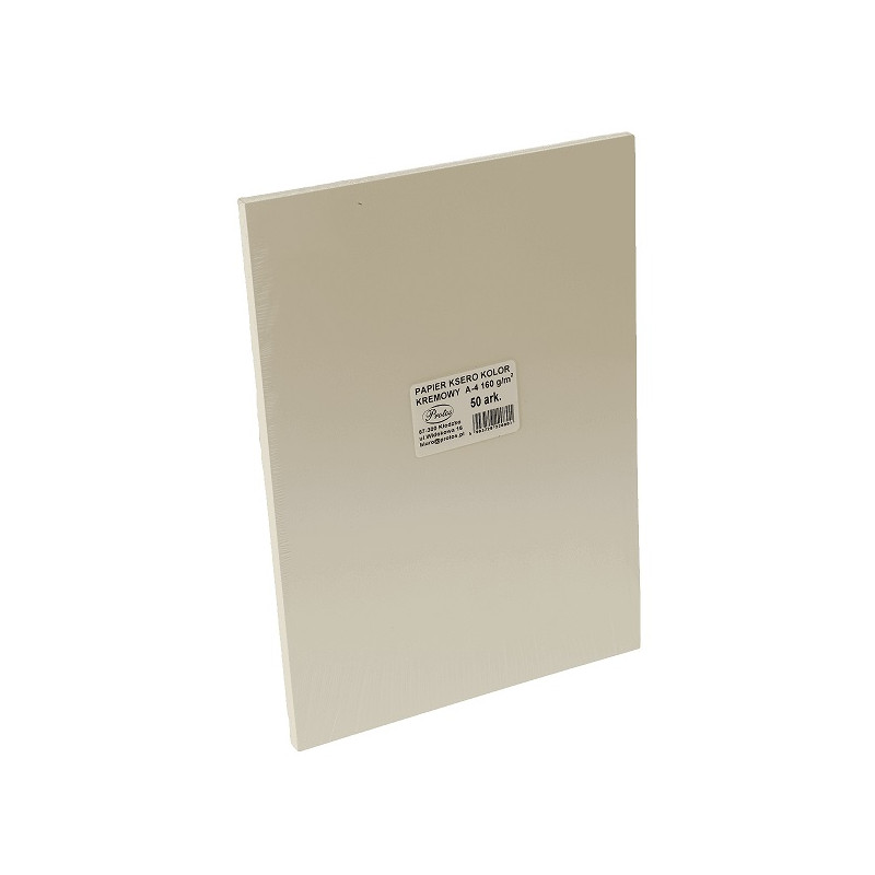 KARTON WIZYTÓWKOWY A4 GŁADKI KREM 160G 50 ARK
