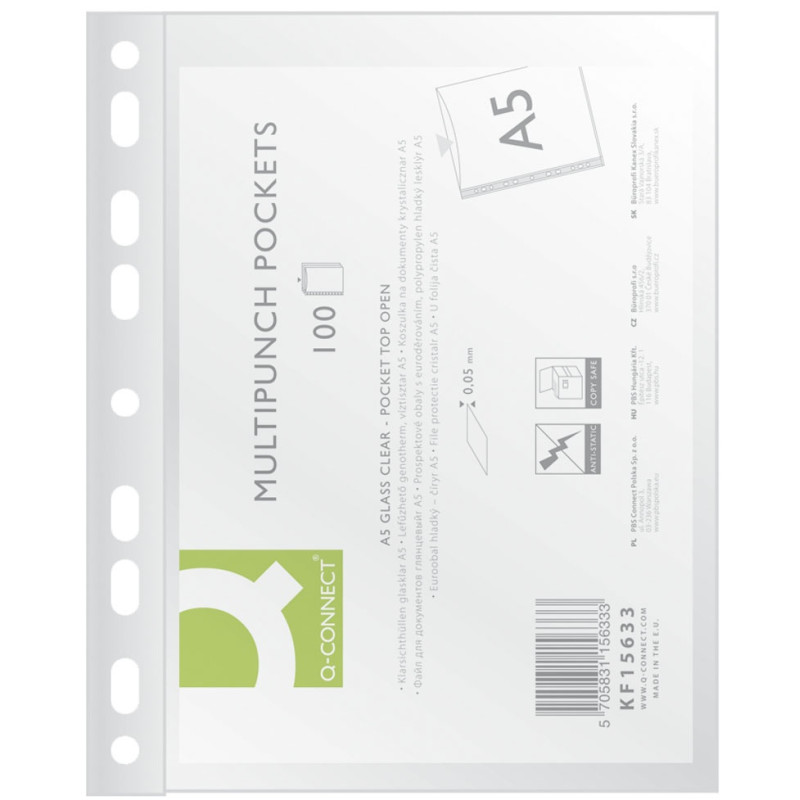 KOSZULKA A5 Q-CONNECT KRYSTALICZNA 100 SZT 50 MIC