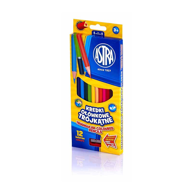 KREDKI ASTRA OŁÓWKOWE TRÓJKĄTNE 12 KOL