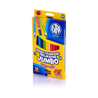 KREDKI ASTRA OŁÓWKOWE TRÓJKĄTNE JUMBO 12 KOL