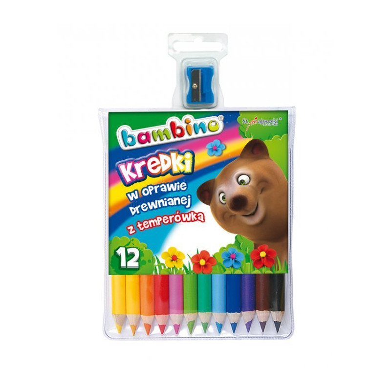 KREDKI BAMBINO OŁÓWKOWE JUMBO 12 KOLORÓW