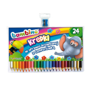 KREDKI BAMBINO OŁÓWKOWE JUMBO 24 KOLORÓW