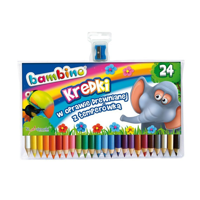 KREDKI BAMBINO OŁÓWKOWE JUMBO 24 KOLORÓW