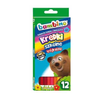 KREDKI BAMBINO OŁÓWKOWE TRÓJKĄTNE 12 KOLORÓW