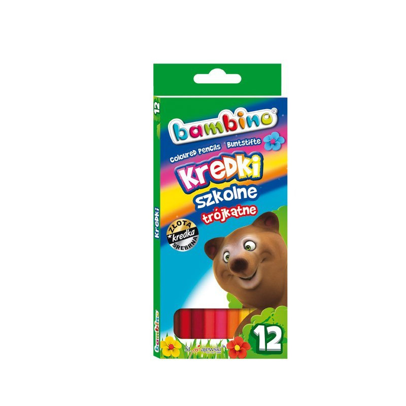KREDKI BAMBINO OŁÓWKOWE TRÓJKĄTNE 24 KOLORY