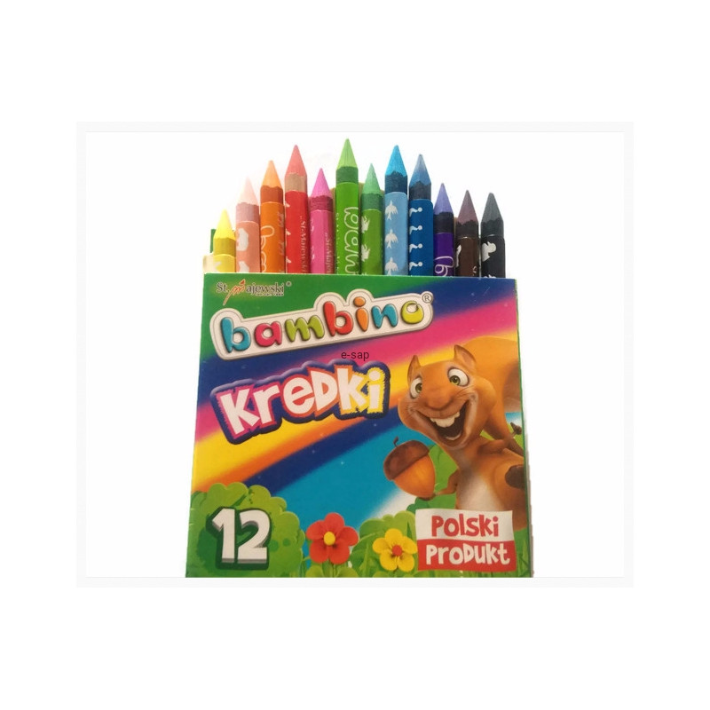 KREDKI BAMBINO ŚWIECOWE 12 KOLORÓW