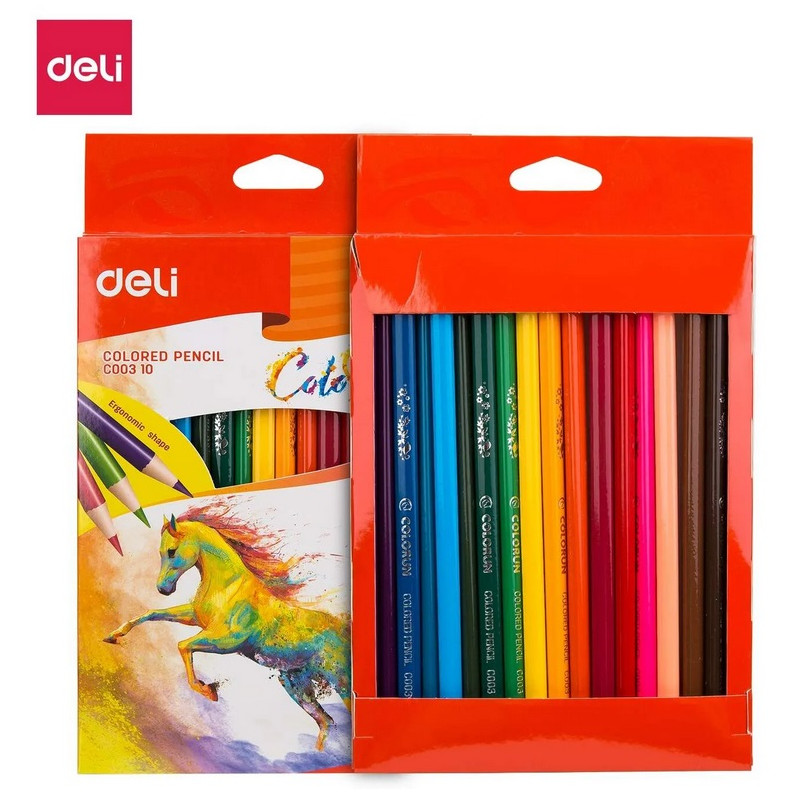 KREDKI OŁÓWKOWE DELI COLORUN 18 KOLORÓW C00310