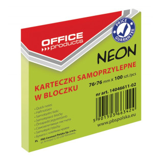 NOTES SAMOP.OFFICE 76X76MM NEON ZIELONY