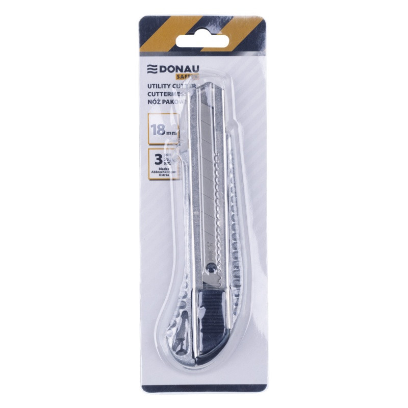 NOŻYK BIUROWY DONAU SAFETY METALOWY 18MM