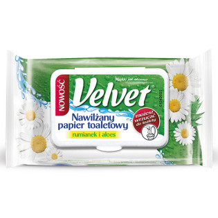 PAPIER TOALETOWY VELVET NAWILŻANY RUMIANEK 48 SZT.