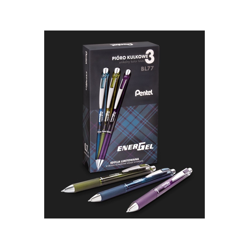 PIÓRO KULK. PENTEL BL77A2 KOMPLET 3 KOLORÓW 