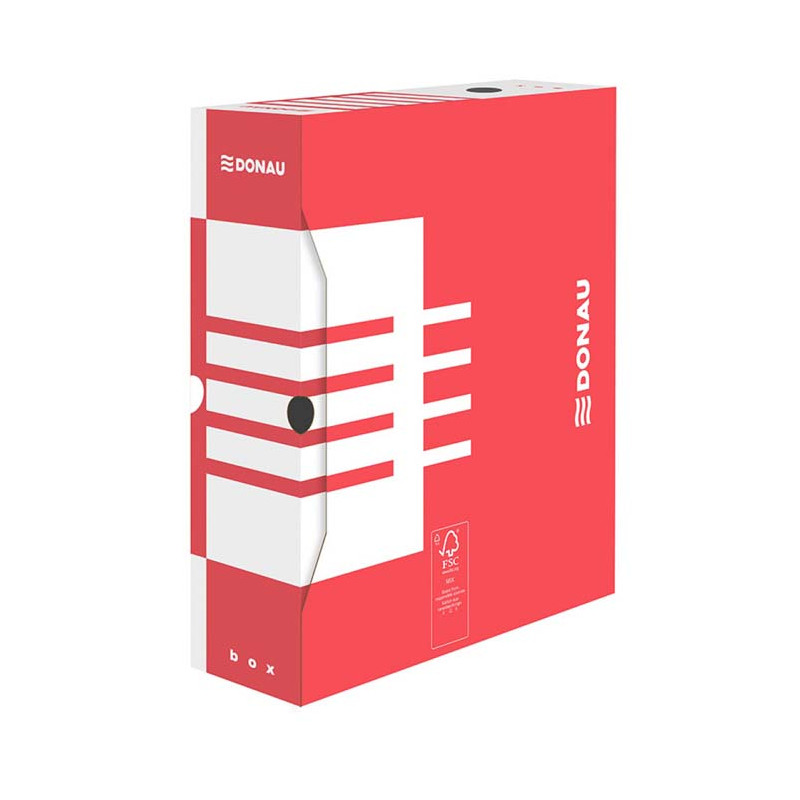 POJEMNIK ARCHIWIZACYJNY DONAU A4 10CM CZERWONY