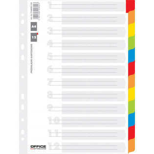 PRZEKŁADKA OFFICE A4 LAMINOWANA 12 KOLORÓW 