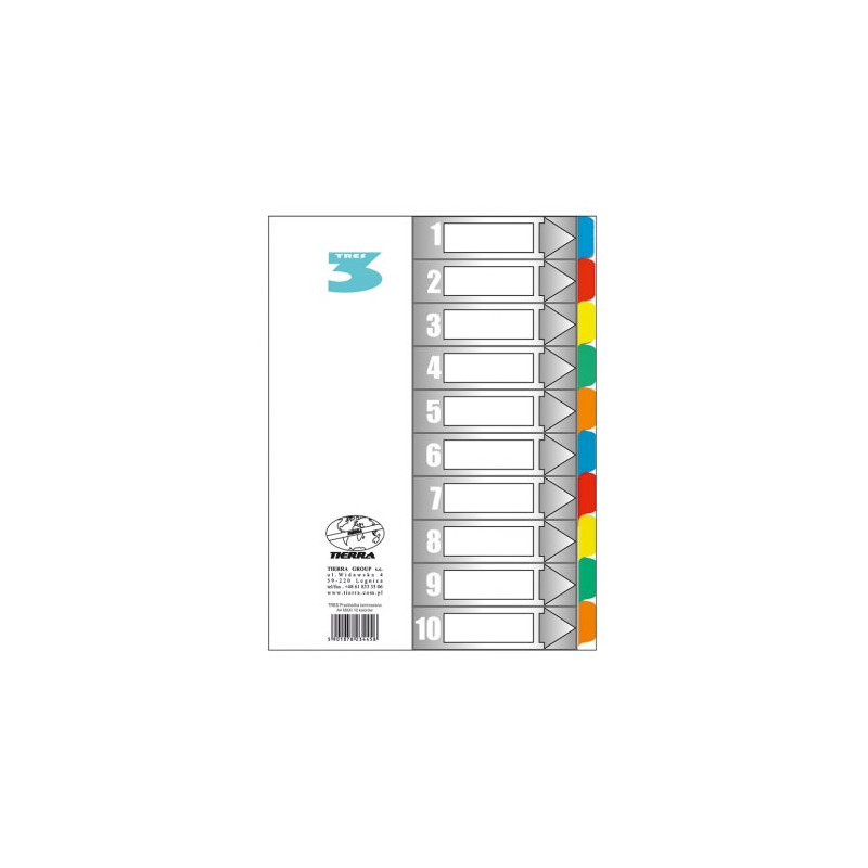 PRZEKŁADKA TRES A4 LAMINOWANA 10 KOL 