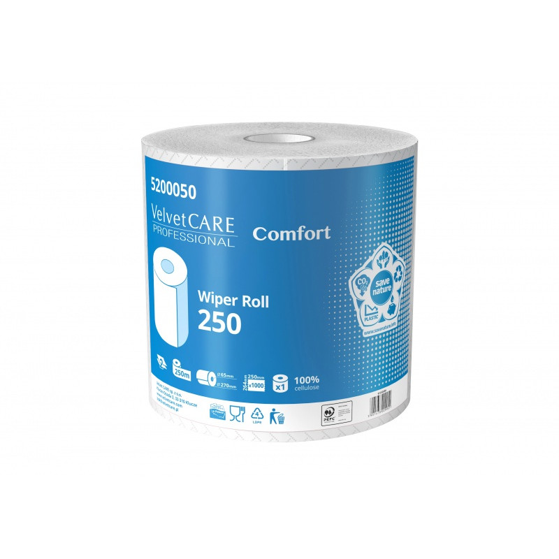 RĘCZNIK CZYŚCIWO BIAŁE VELVET  1000 listków, 250m,