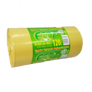 WORKI NA ŚMIECI  ECO 120L 25SZT LD ŻÓŁTE