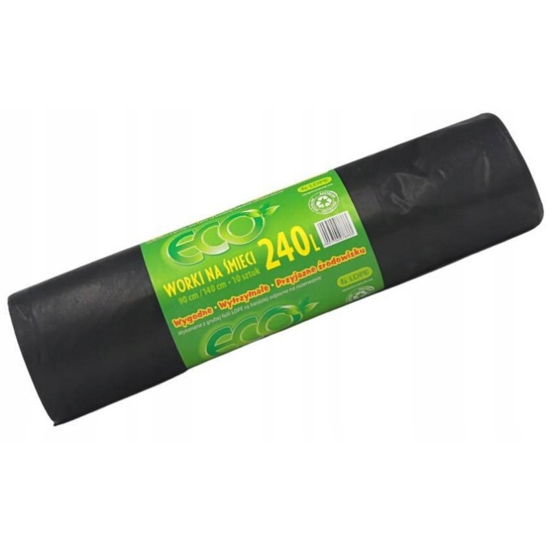 WORKI NA ŚMIECI  ECO 240L 10SZT LD CZARNE 