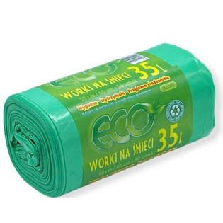 WORKI NA ŚMIECI  ECO 35L 50SZT LD ZIELONE 