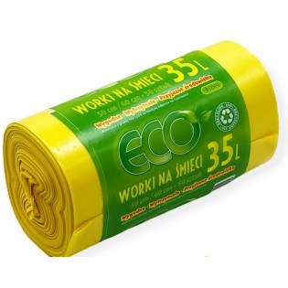 WORKI NA ŚMIECI  ECO 35L 50SZT LD ŻÓŁTE