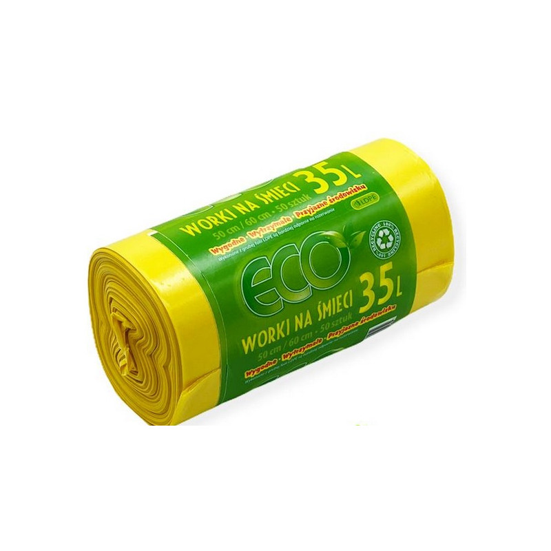 WORKI NA ŚMIECI  ECO 35L 50SZT LD ŻÓŁTE