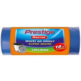 WORKI NA ŚMIECI  PRESTIGE 120L 10SZT Z TAŚMĄ