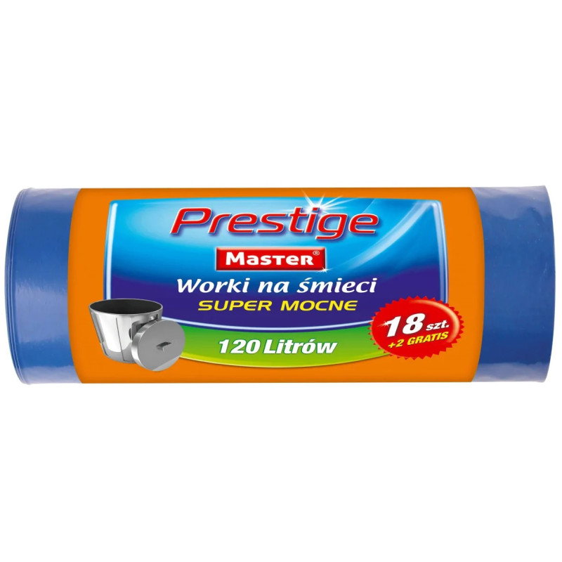 WORKI NA ŚMIECI  PRESTIGE 120L 10SZT Z TAŚMĄ