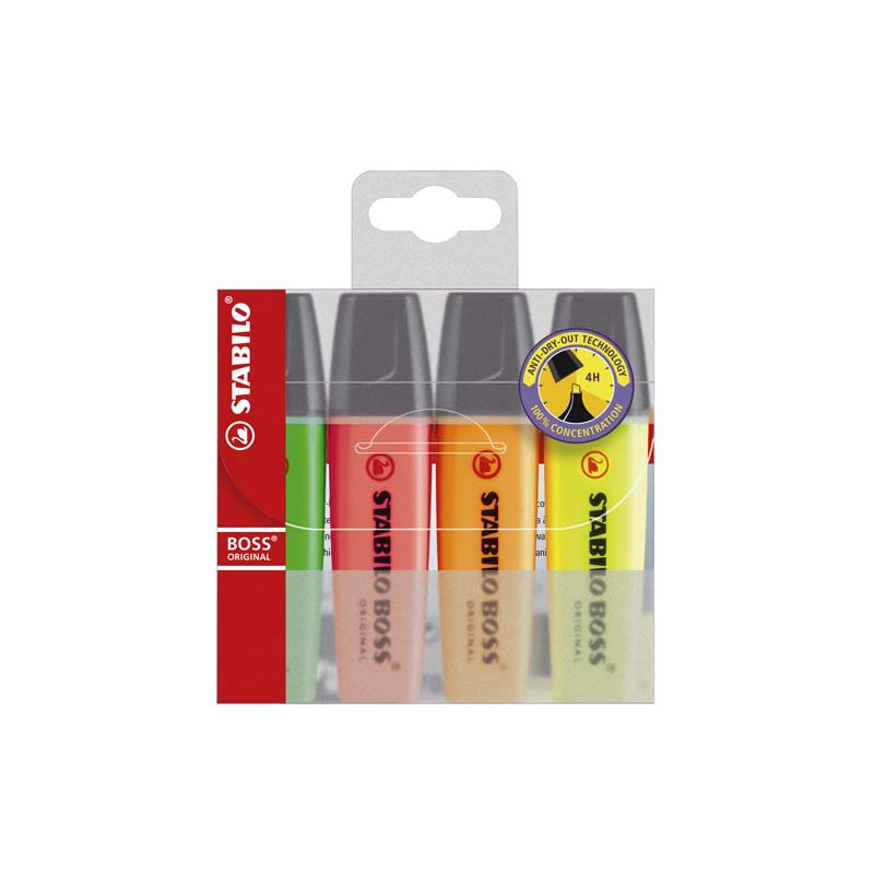 ZAKREŚLACZ STABILO BOSS KPL 4 KOLORY