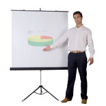 Ekran projekcyjny BI-OFFICE, na trójnogu, 1800x1800mm, biały