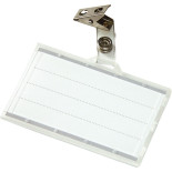 Identyfikator DONAU, z klipsem, twardy, transparentny