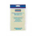 Bloczek samoprzylepny DONAU, 101x150mm, w linię, 1x100 kart., 75gsm, żółty