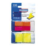 Zakładki indeksujące DONAU, PP, 12x45mm/25x45mm, 2x40/1x50 kart., mix kolorów