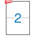 Etykiety uniwersalne APLI, 210x148mm, prostokątne, białe 100 ark.