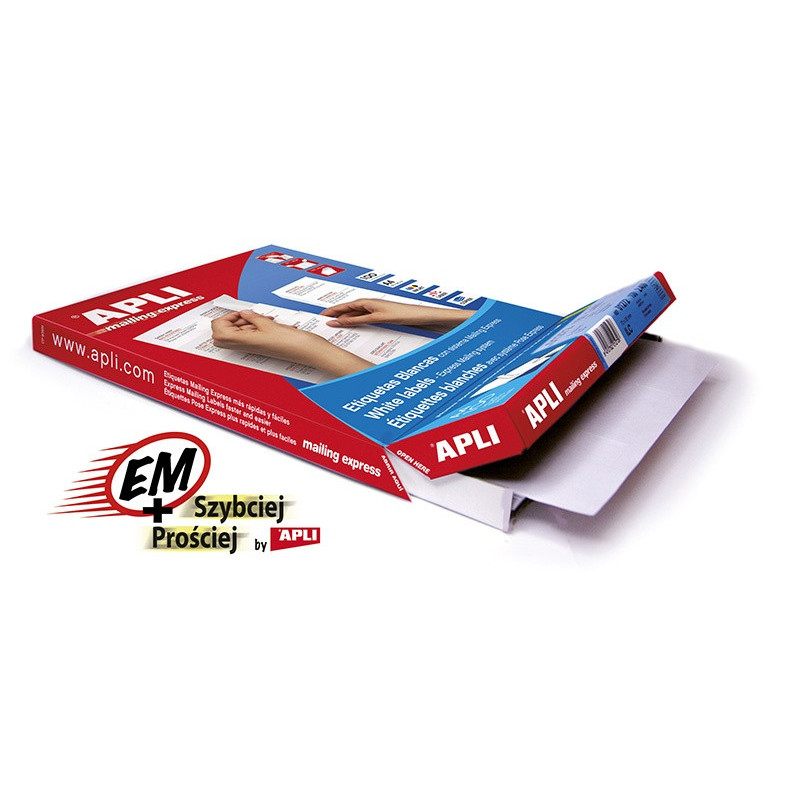 Etykiety uniwersalne APLI, 210x148mm, prostokątne, białe 100 ark.