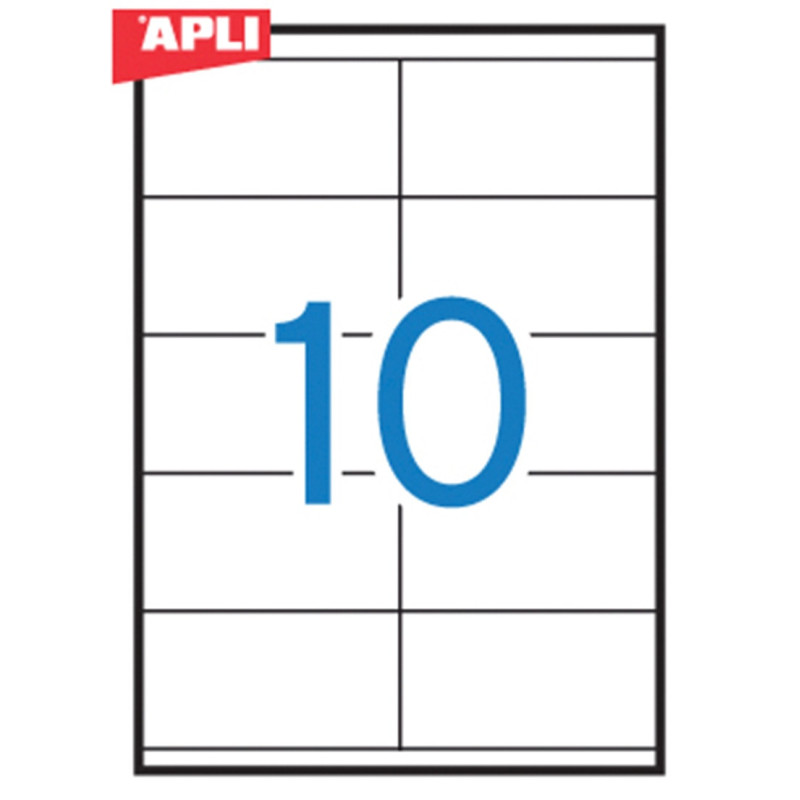 Etykiety uniwersalne APLI, 105x57mm, prostokątne, białe 100 ark.