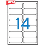 Etykiety uniwersalne APLI, 99,1x38,1mm, zaokrąglone, białe 100 ark.