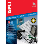 Etykiety poliestrowe APLI, 210x297mm, prostokątne, srebrne, 20 ark.