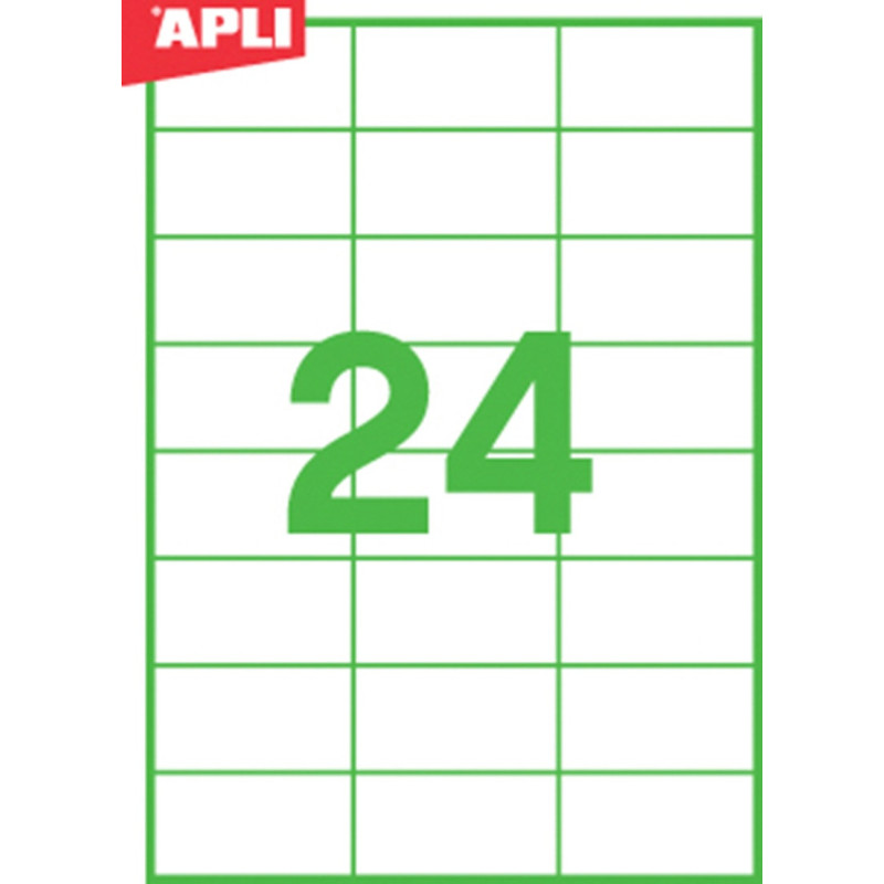 Etykiety ekologiczne APLI, 70x37mm, prostokątne, białe