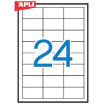 Etykiety usuwalne APLI, 64,6x33,8mm, prostokątne, białe