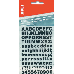 Litery samoprzylepne APLI, 10mm, czarne